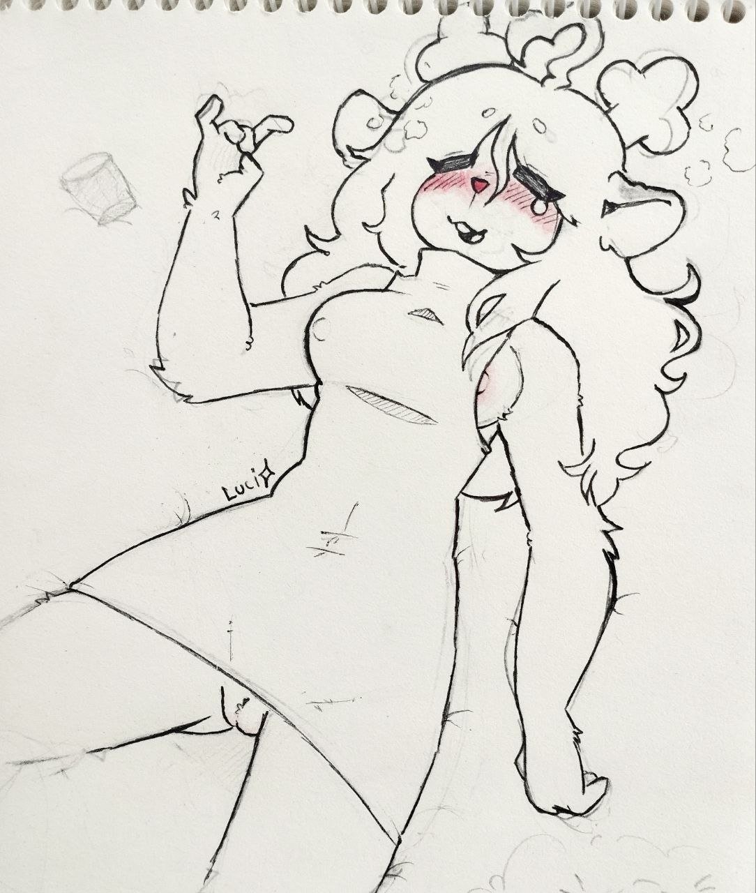 1girls, deltarune, dress, drunk, female, female only, luci star, no panties, noelle holiday