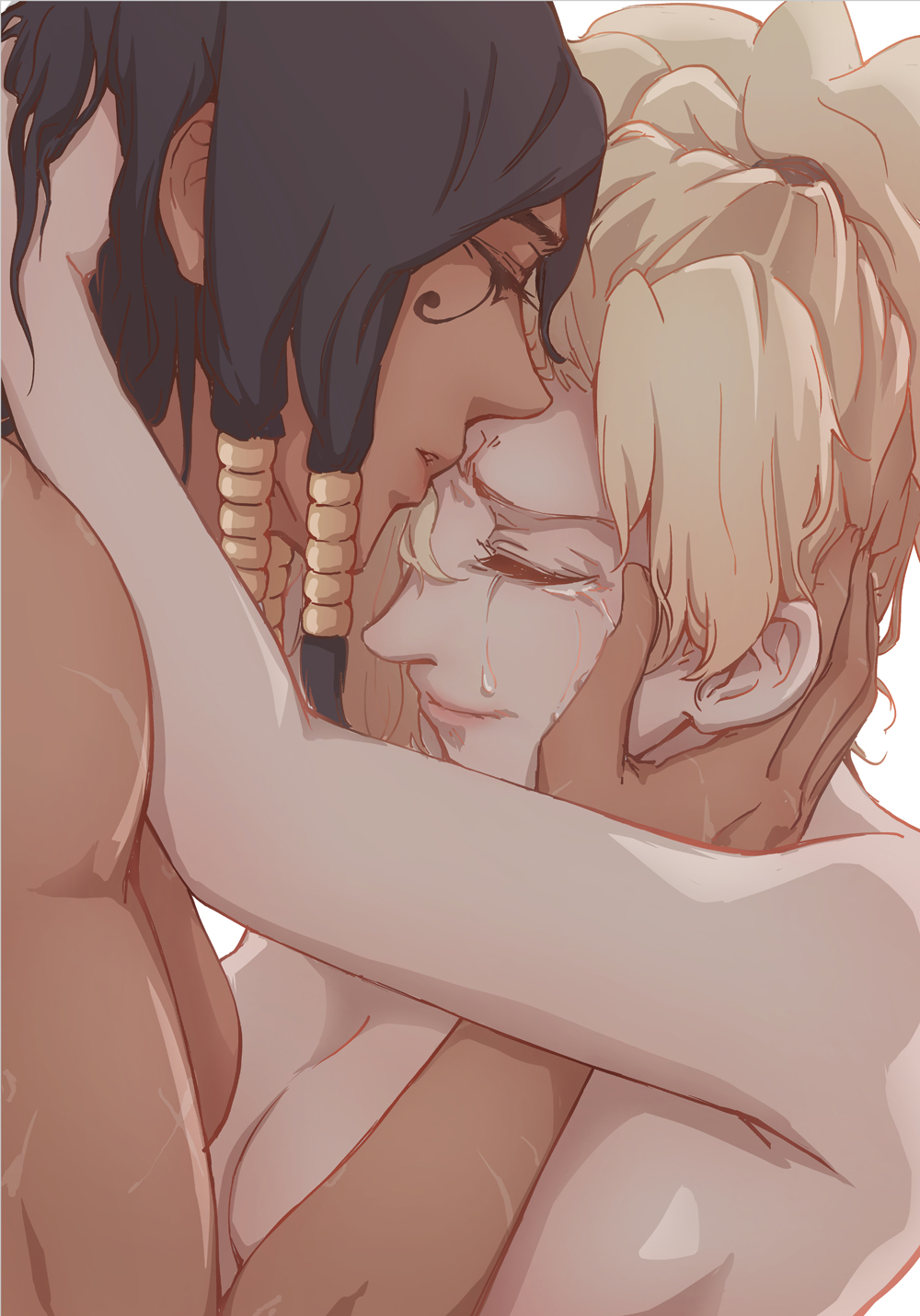 2girls, crying, cute, female, female only, mercy, multiple females, multiple girls, overwatch, pharah, tagme, wholesome, yuri