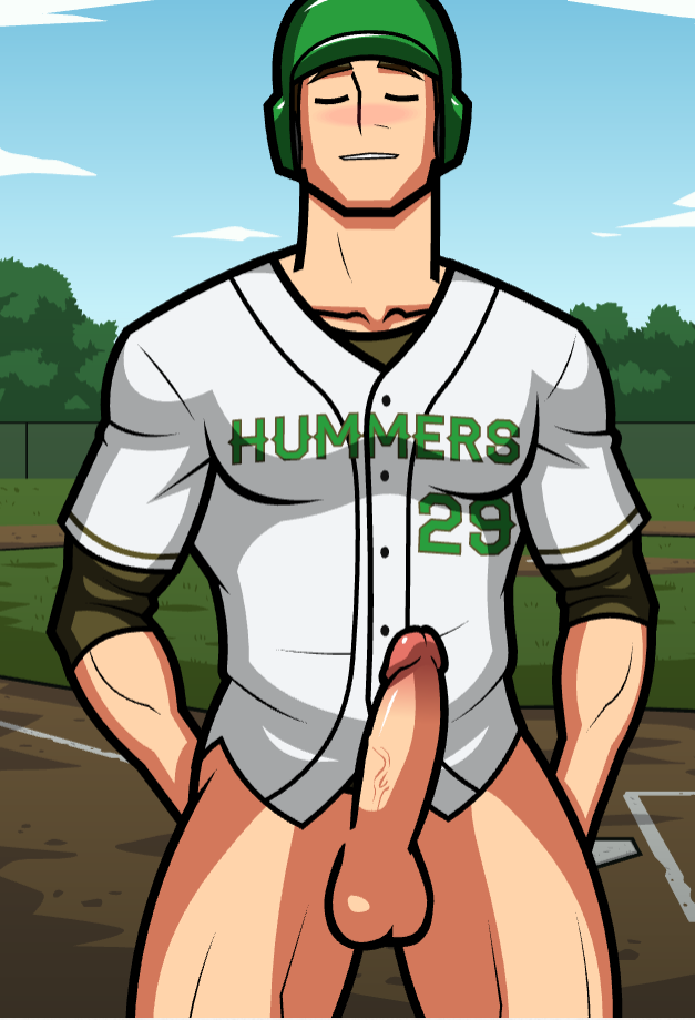 bara baseball_uniform boner monthly_manful partially_clothed solo_male