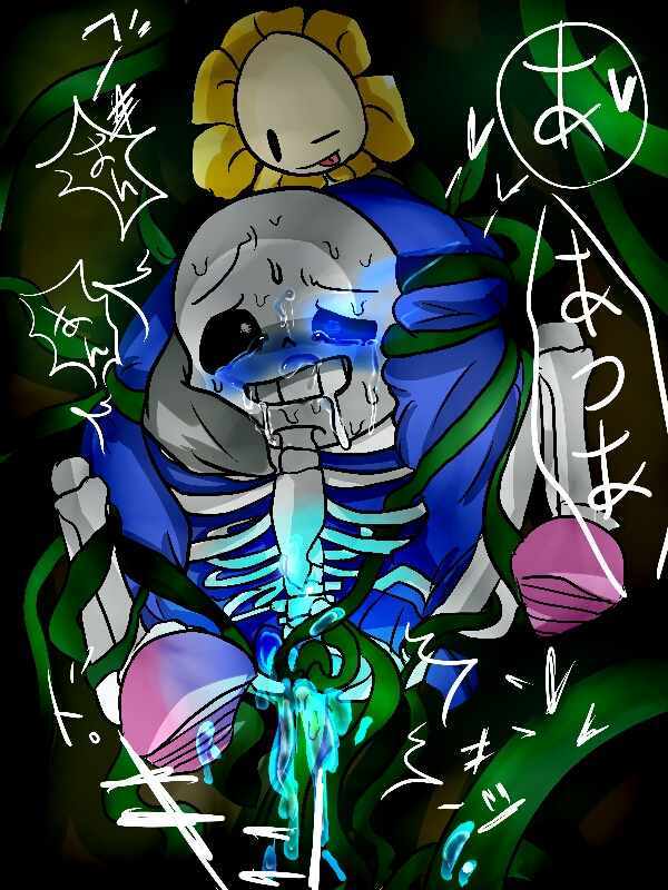 flower flowey_the_flower male nyangyangblue sans skeleton undertale