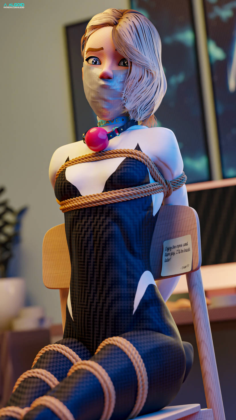 3d 3d_(artwork) algoid arms_behind_back ball_gag ball_gag_unused bondage bondage bound collar female female_focus female_only gwen_stacy human marvel rope rope_bondage slave slave_collar slavegirl solo solo_female solo_focus spider-gwen spider-man:_across_the_spider-verse spider-man:_into_the_spider-verse spider-man_(series) tape tape_gag taped_mouth