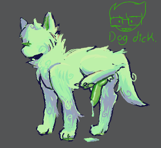 anatomically_correct becquerel becquerel_harley canine canine canine_penis feral green_fur green_penis homestuck knot precum tagme