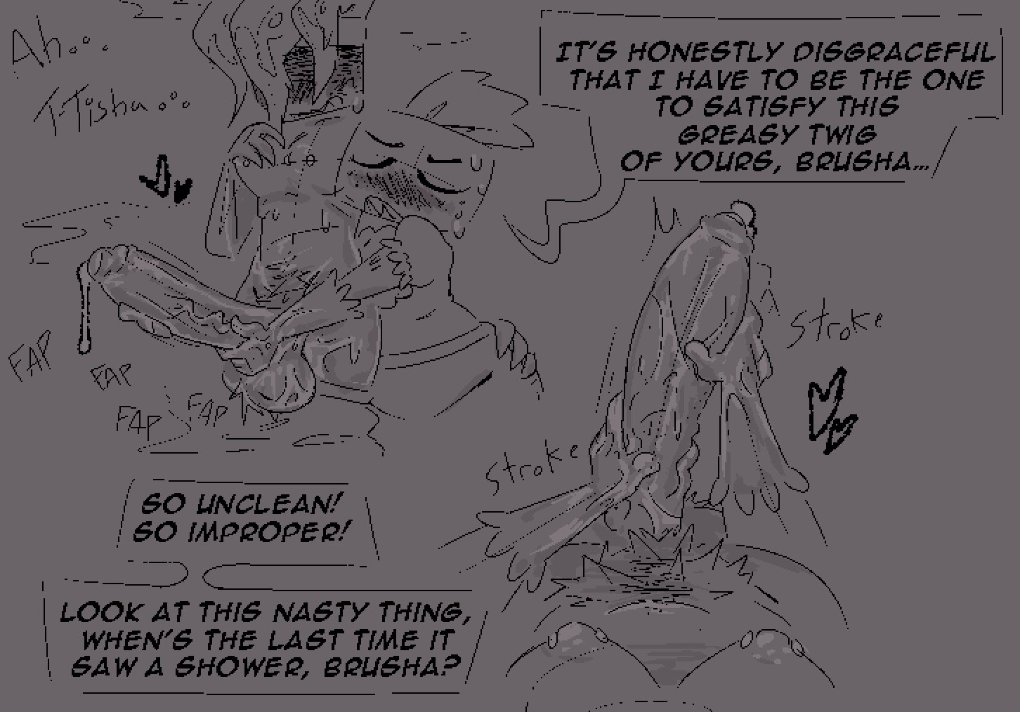 1futa, 1girls, big penis, breakcoreyuri, breasts, brusha (dandy's world), dandy's world, dialogue, duo, erection, female, futa on female, futanari, handjob, huge cock, penis, pierced nipples, piercing, precum, precum drip, precum string, roblox, roblox game, stroking penis, tagme, text, tisha (dandy's world), uncircumcised