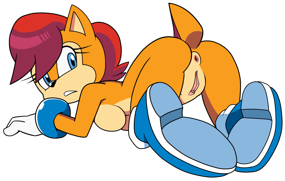 anus, archie comics, ass, blue eyes, boots, breasts, colorized, colorized edit, female, furry, leatherruffian, looking back, mobian, mobian (species), mobian chipmunk, naked footwear, nude female, pussy, red hair, sally acorn, sega, sonic (series), sonic the hedgehog (archie), sonic the hedgehog (comics), sonic the hedgehog (series), third-party edit