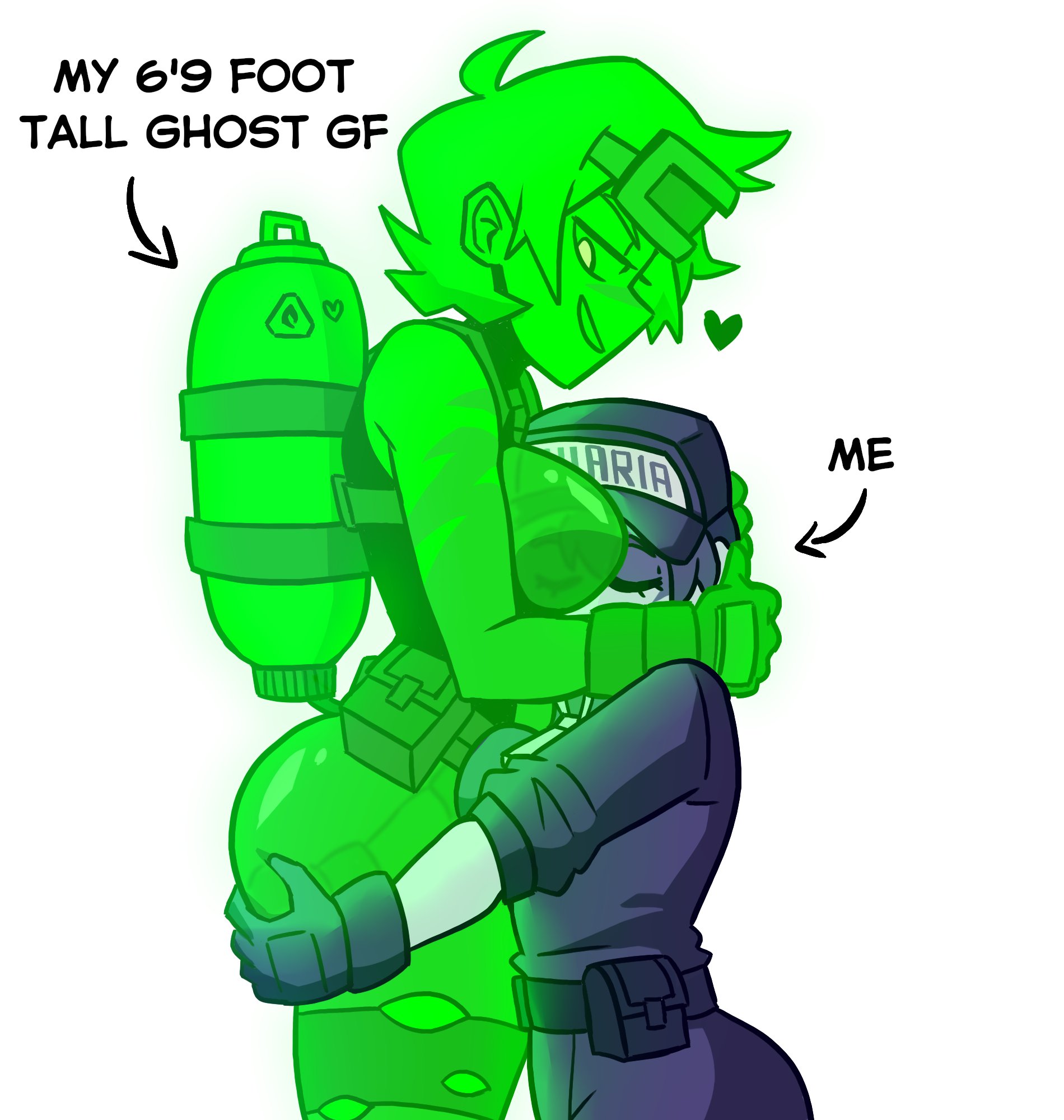 2026, 2girls, ass, awaria, big ass, female, female/female, ghost girl, hand on ass, head between breasts, height difference, larger female, nikita naprava, osulewd, size difference, sketch, tomboy, ula usterka, yuri