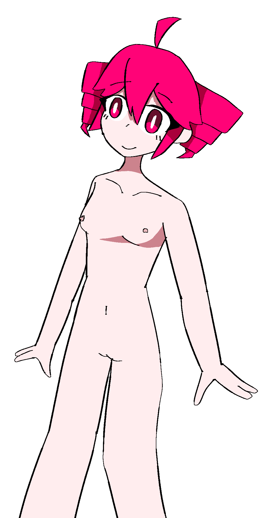 1female 1girl 1girls 2d 2d_(artwork) 2d_artwork ahoge artist_request casual casual_nudity collarbone completely_nude female female_focus female_only human kasane_teto kasane_teto_(utau) light-skinned_female light_skin magenta_eyes magenta_hair naked naked_female navel nipples no_ai no_bra no_panties no_underwear non_sexual_nudity nonsexual_nudity nude nude_female simple_background simple_shading small_breasts smile solo solo_female solo_focus twin_drills twindrills utau white_background white_pupils