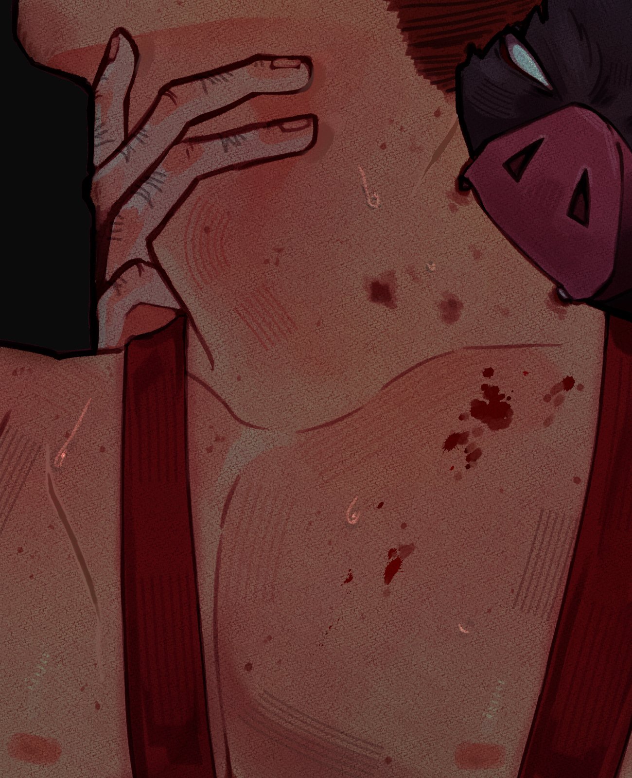 bat, bite, biting, biting neck, blood, dispatch (game), furry, gay, jujugleam, male, male only, robert robertson, sonar (dispatch)