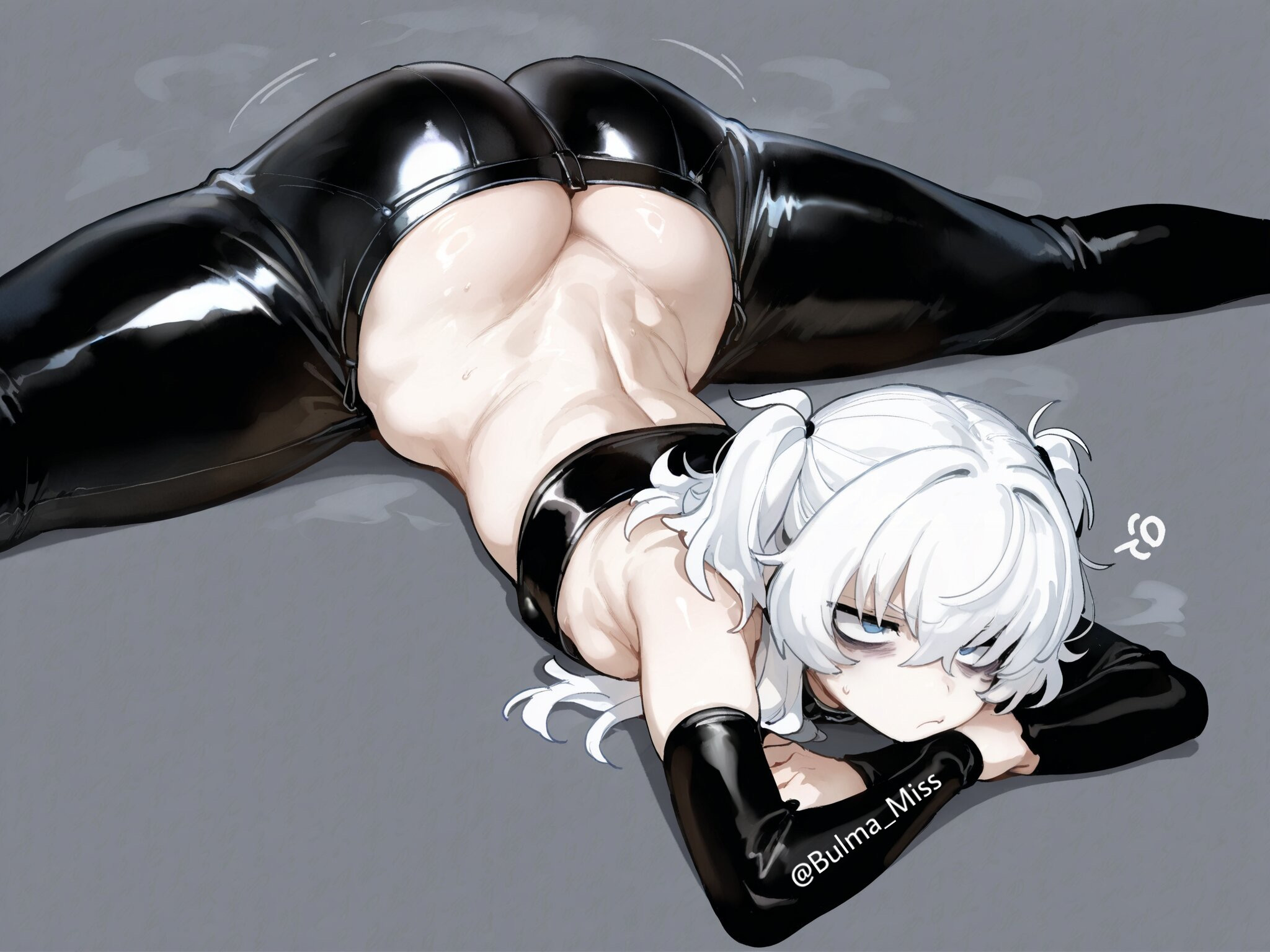 1girls, ai generated, belly button, big ass, big butt, blue eyes, bubble ass, bubble butt, camel toe, cameltoe, commission, dungeons and dragons, imminent sex, latex, latex armwear, latex clothing, latex legwear, latex pants, latex tubetop, leather, leather clothing, leather pants, lily buns, looking at viewer, looking back, mage, oatmealdood, oblivion, oc, original, pale-skinned female, pants down, shiny clothes, shortstack, skin tight, skyrim, small breasts, solo female, splits, submissive, submissive female, suggestive look, the elder scrolls, thick ass, thick butt, thick thighs, tube top, tubetop, twintails, white hair