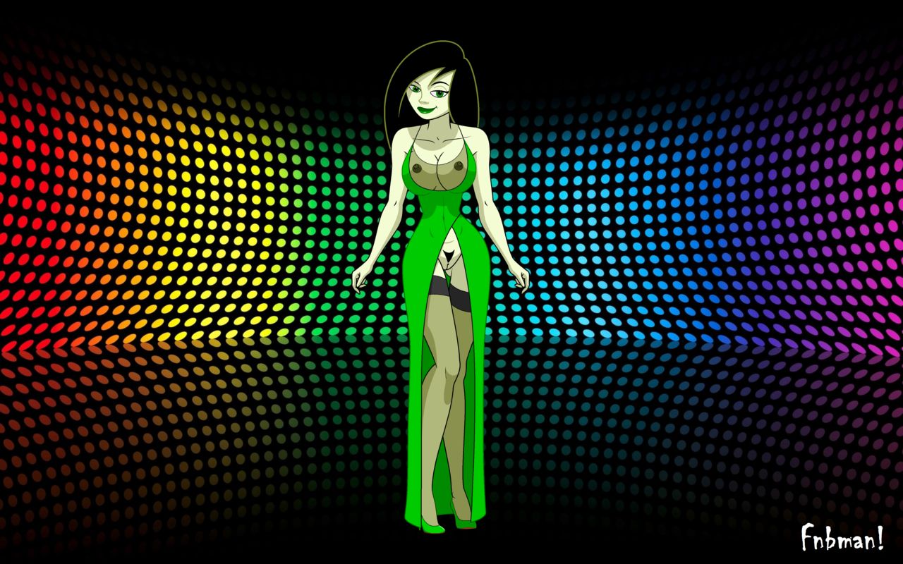 1girls artist_name bare_shoulders barefoot big_breasts black_hair busty cleavage curvy detailed_background disney dress erect_nipple erect_nipples eyeliner female female_only fnbman footwear front_view green_dress green_eyes green_lipstick green_nipples green_skin hairy_pussy high_heels hourglass_figure human innie_pussy kim_possible legwear lipstick long_dress long_hair looking_at_viewer makeup naked nipples nude partially_nude pose posing pubes pubic_hair pussy see-through shego solo standing stockings text voluptuous wide_hips