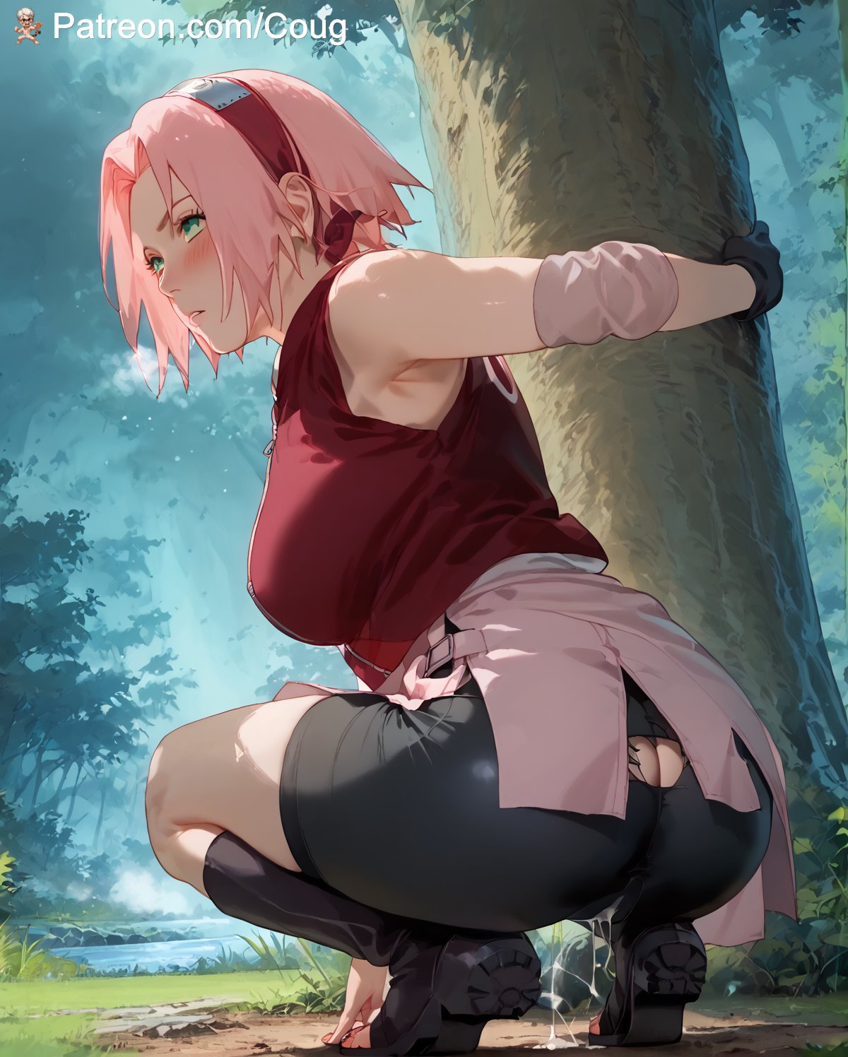 1girls, ai generated, boruto: naruto next generations, cougwe, female, female only, naruto, naruto (series), naruto shippuden, sakura haruno, solo, stable diffusion