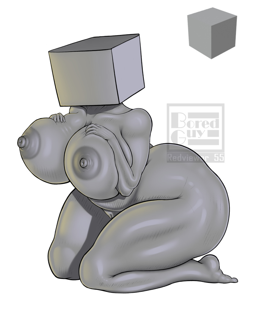 anthro anthrofied areolae ass ass big_ass big_breasts big_butt blender_cube breasts chubby female female_focus female_only holding_breasts huge_ass huge_breasts huge_butt nipples on_knees redviewer_55 tagme thick_thighs wide_hips