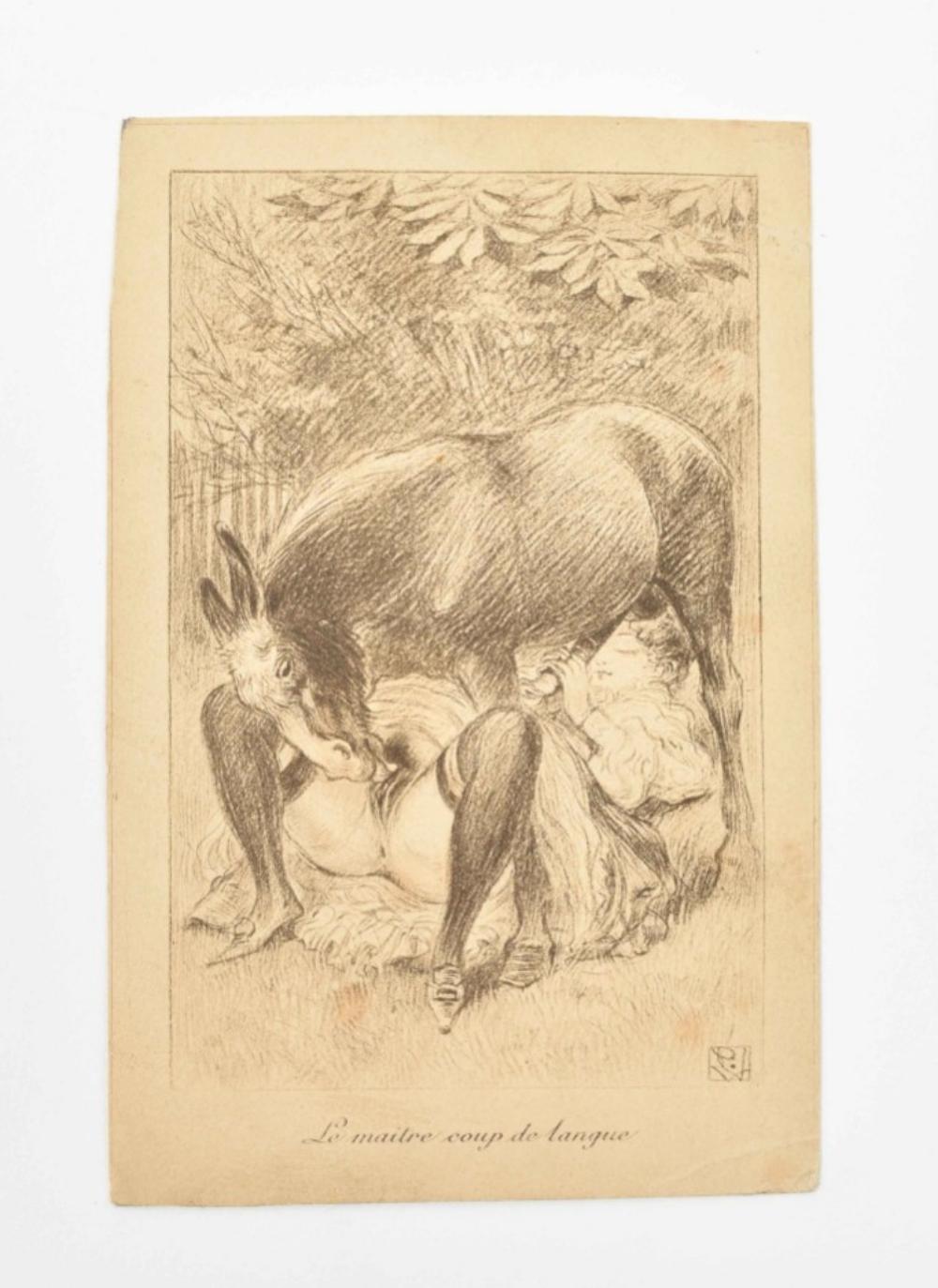 69_position animal_genitalia animal_penis anus asinus balls better_version_at_paywall bottomwear clothing cunnilingus donkey duo equid equine equine_genitalia equine_penis erection female feral footwear french_text genitals handjob hi_res high_heels human human_on_feral interspecies legwear lying male male/female mammal monochrome on_back oral paul_avril penile penis plant pubes public_domain pussy sex shoes signature skirt spread_legs spreading stockings text tongue tongue_out translation_request tree vaginal_penetration zoophilia