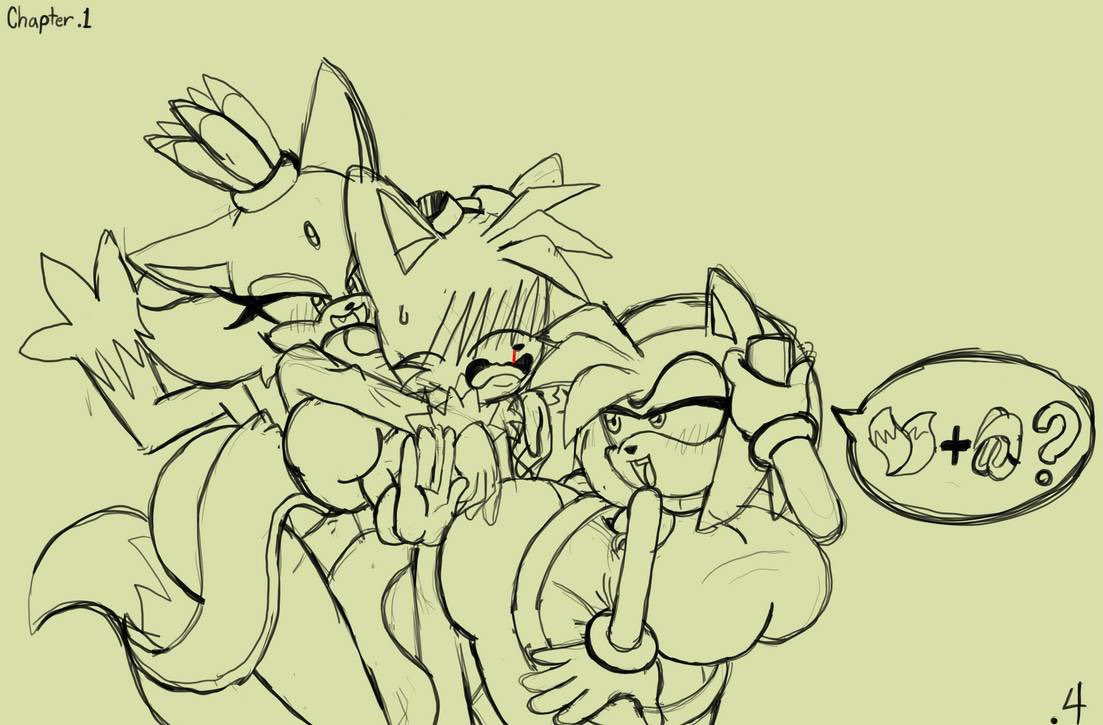 1boy 2girls age_difference amy_rose anthro big_ass big_breasts blaze_the_cat blush breasts clothed_female feline female fox furry hedgehog male miles_prower miles_tails_prower nosebleed older_female question_mark roga14 seductive sega shy sonic_(series) speech_bubble tagme tails_the_fox teasing younger_male
