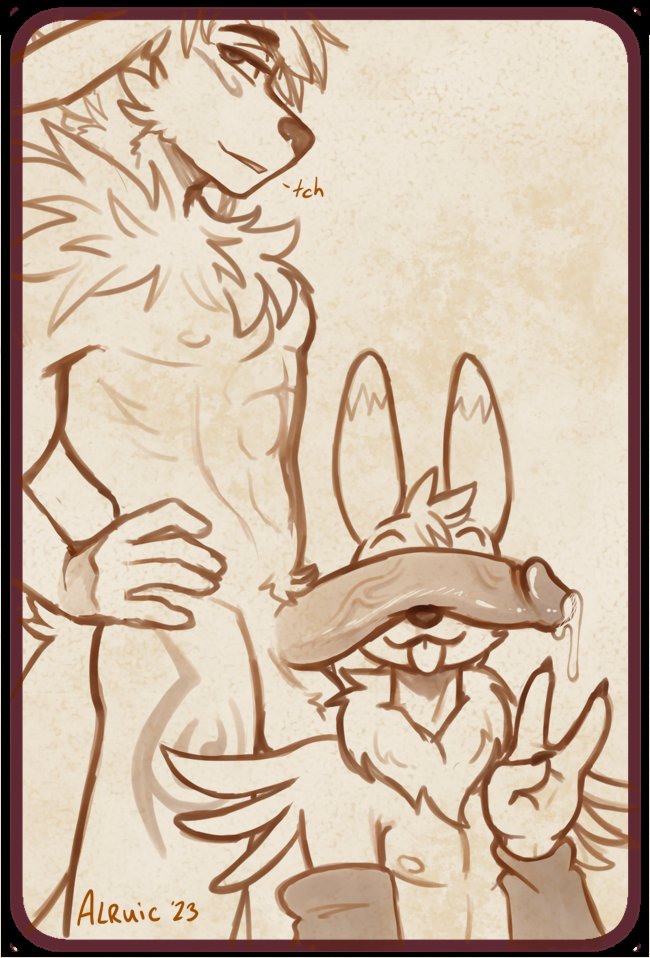 alruic anthro anthro_on_anthro arm_tuft arm_warmers arm_warmers_only armwear armwear_only balls bandai_namco big_balls big_penis bodily_fluids chest_tuft clothing cum digimon digimon_(species) duo ears_down ears_up eyebrows father_(lore) father_and_child_(lore) father_and_son_(lore) fluffy fluffy_pubes fluffy_tail genital_fluids genitals gesture hand_gesture head_tuft incest_(lore) kalen_digitalis kneeling kneeling_on_ground koda_the_renamon leaking_cum leaking_penis looking_at_viewer male male/male markings mostly_nude muscular muscular_anthro muscular_male neck_tuft parent_(lore) parent_and_child_(lore) parent_and_son_(lore) penis penis_covering_eyes pivoted_ears raised_eyebrows renamon shoulder_tuft sideways smile smirk son_(lore) standing tail tongue tongue_out tuft v_sign vein veiny_penis