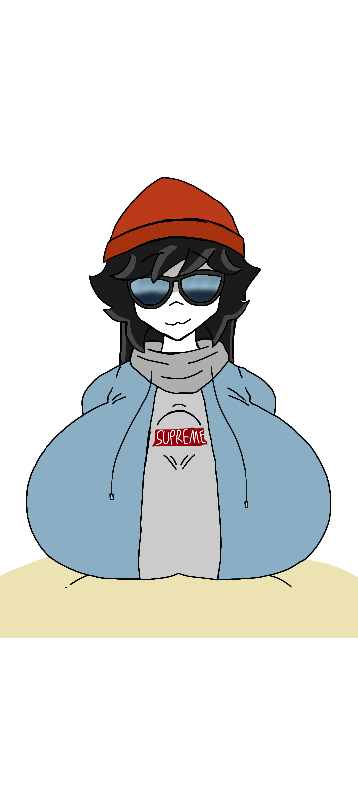 1boy 1girls :3 animated animated_gif beat_banger big_breasts black_hair black_hair_female boobjob breasts denim_jacket enjoying erect_penis erection female gif glasses looking_at_viewer male male/female male_pov oc orange_beanie pov pov_male pov_paizuri roblox simple_background smug smug_expression smug_face sunglasses supreme titjob white_background white_fur white_hoodie white_skin white_skinned_female