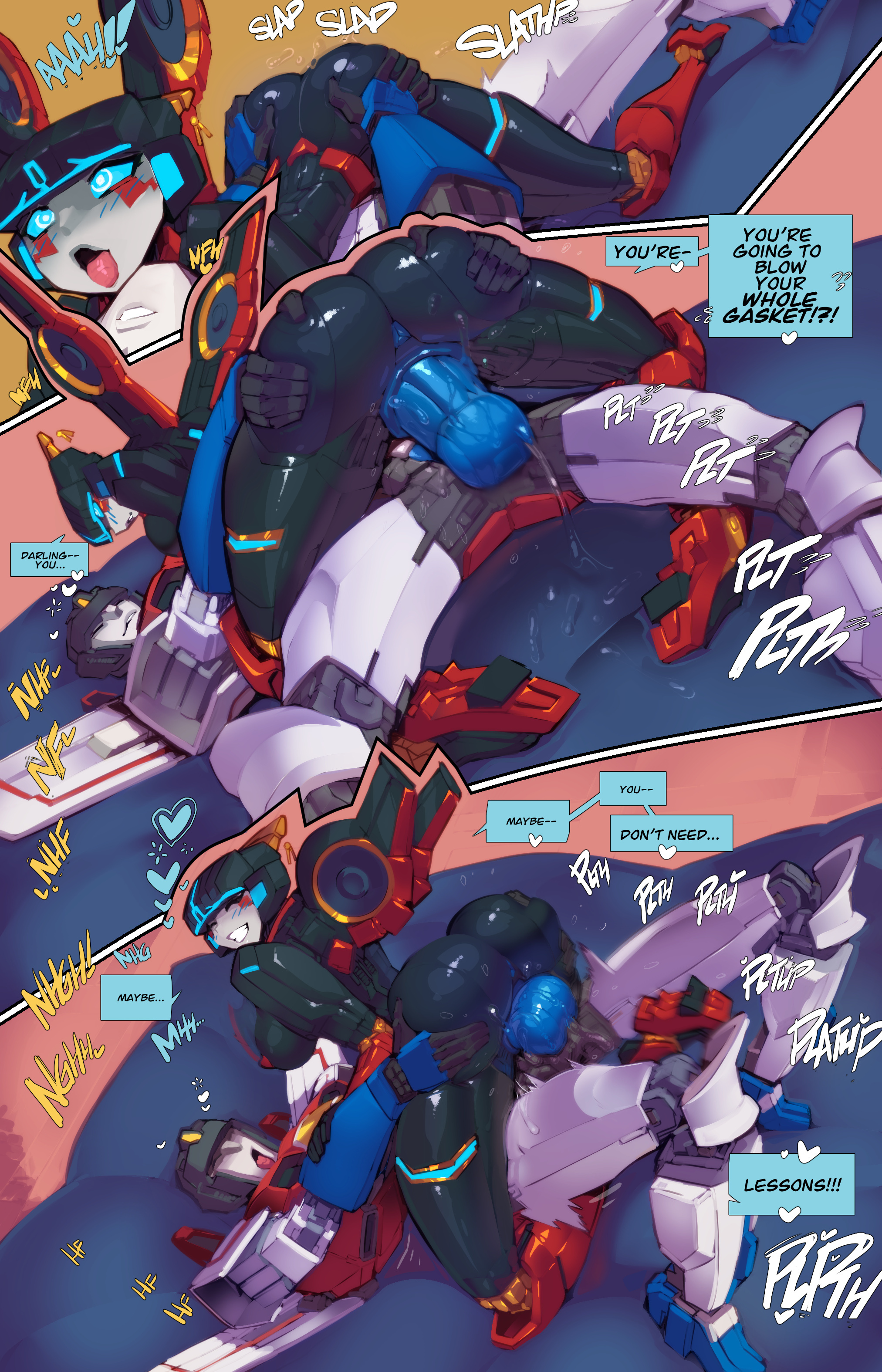 2boys, 2girls, ass, ass focus, asshole, autobot, back, back view, balls, bare arms, bare legs, bare shoulders, bare thighs, big ass, big breasts, big butt, big penis, blue penis, blue pussy, blush, breasts, clitoral stimulation, clitoris, color, comic, cybertronian, english text, female, fred perry, grabbing ass, hand on ass, hand on butt, hand on penis, hi res, imminent sex, kissing, large breasts, looking pleasured, male, male penetrating, male/female, malesub, muscles, muscular, muscular male, nipples, page 8, penetration, penile penetration, penis, penis in pussy, pleasure face, pussy, pussy juice, robot, robot boy, robot girl, robot humanoid, sex, starscream, stomach bulge, submissive male, tagme, text, text bubble, thick thighs, transformers, vaginal penetration, windblade