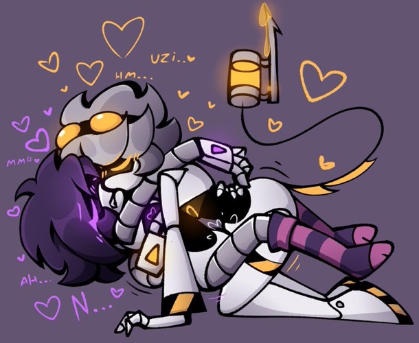 couple, cute, female, gh0stpixelz, lost media, male, male/female, missionary position, moaning, murder drones, n (murder drones), picking up, robot, robot boy, robot girl, sweet, talking, uzi (murder drones)