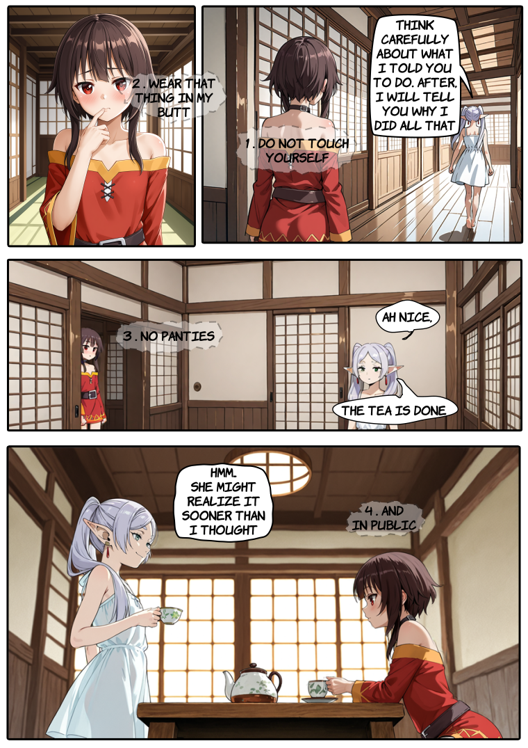 ai_generated frieren manga manga_page megumin sundress