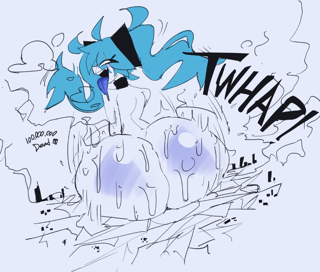 ass ass_bigger_than_head ass_focus blue_hair bubble_ass bubble_butt butt_crush butt_focus buttcrush city city_destruction cracked_ground death_by_snoo_snoo death_count decaiien female female_focus female_only giant_ass giant_butt giantess gigantic_ass gigantic_butt hatsune_miku huge_ass huge_butt massive_ass massive_butt musk onomatopoeia sweat sweating sweaty sweaty_ass sweaty_butt they_misspelled_thwap_lmao thwap tongue tongue_out vocaloid