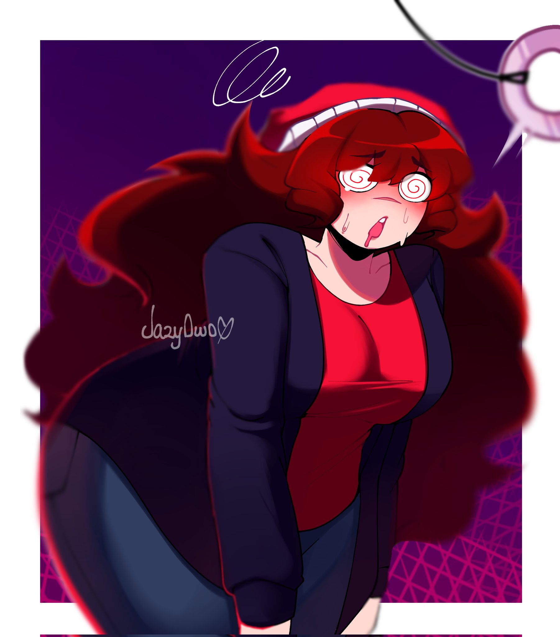 auburn hair, breasts, chonk, female, friday night funkin, friday night funkin lullaby, friday night funkin mod, girlfriend (friday night funkin), hypnosis, jazyowo, lullaby girlfriend (fnf), mind control, pendulum, solo, thick