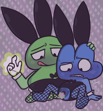 1cuntboy, 2boys, algebralien, battle for dream island, bfb, bfdi, bfdia, bunnysuit, four (bfb), low res, object shows, osc, the power of two, tpot, two (tpot), vadahlivokroz, vaginal penetration