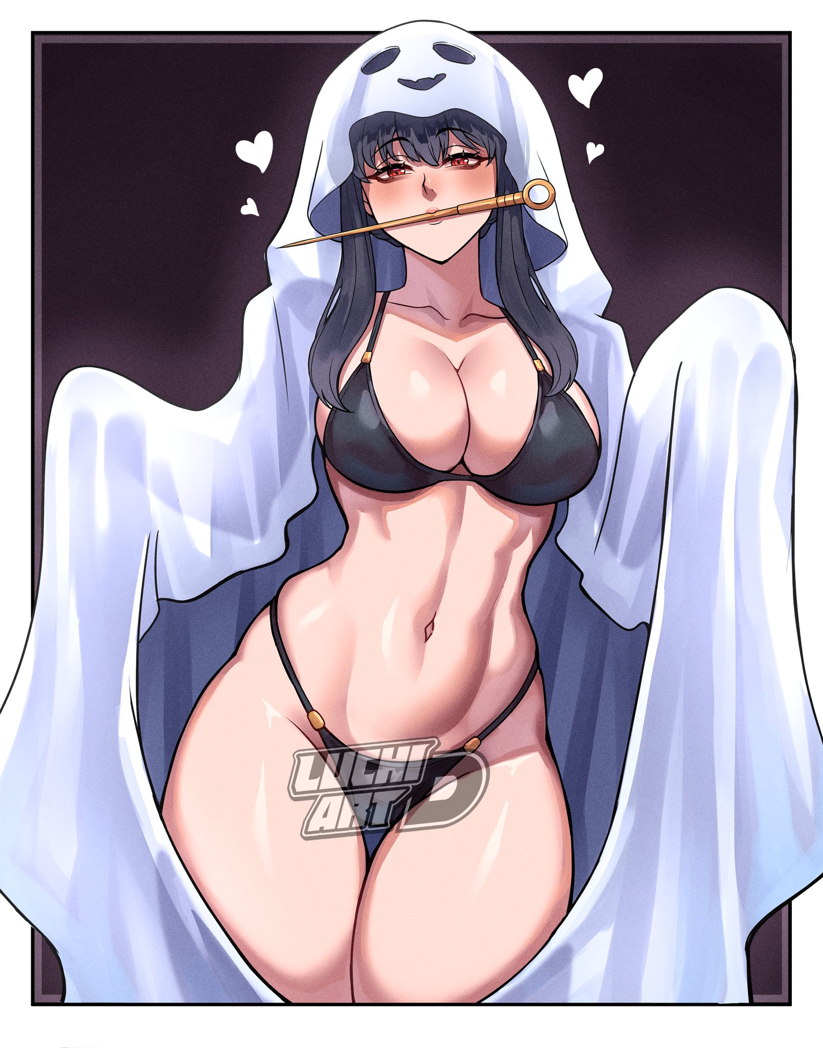 1girls, breasts, female, female focus, female only, halloween, large breasts, light skin, light-skinned female, looking at viewer, luchidart, solo, spy x family, thick thighs, thighs, thorn princess, wide hips, yor briar, yor forger