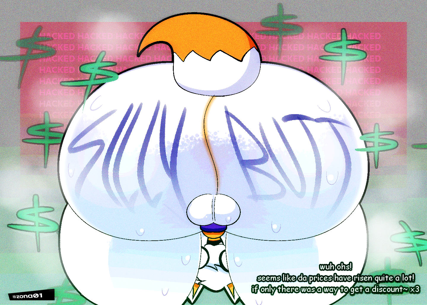 ambiguous gender, anthro, anthropomorphic, ass, big ass, big butt, butt, dialogue, dumb, facesitting, facesitting pov, five nights at freddy's, five nights at frickbears, five nights at frickbears 3, furry, gay, huge ass, implied anal, implied facesitting, implied sex, innocent, lolbit (fnaf), lolbit (frickbears), looking at viewer, looking back, money, musk, musk clouds, musky balls, musky cock, pov, pov facesitting, request, requested, scam, silly, small balls, small penis, solo, solo focus, speech, sweat, sweaty ass, tail, talking to viewer, virus, white skin, writing on ass, writing on body, zona01