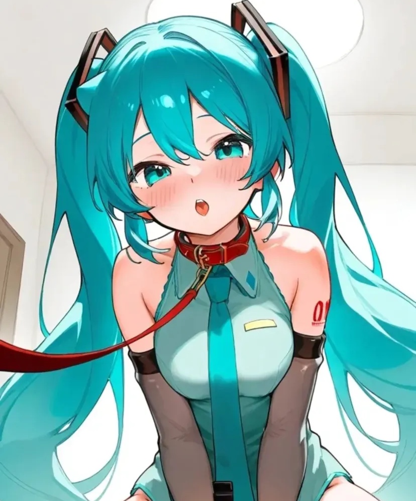 blush hatsune_miku leash tagme