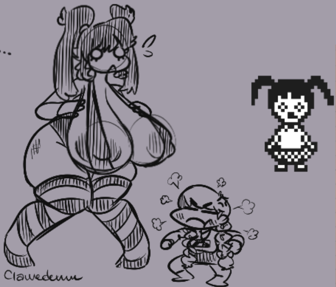 big_ass big_breasts black_hair monoko pixel_art twintails yume_nikki