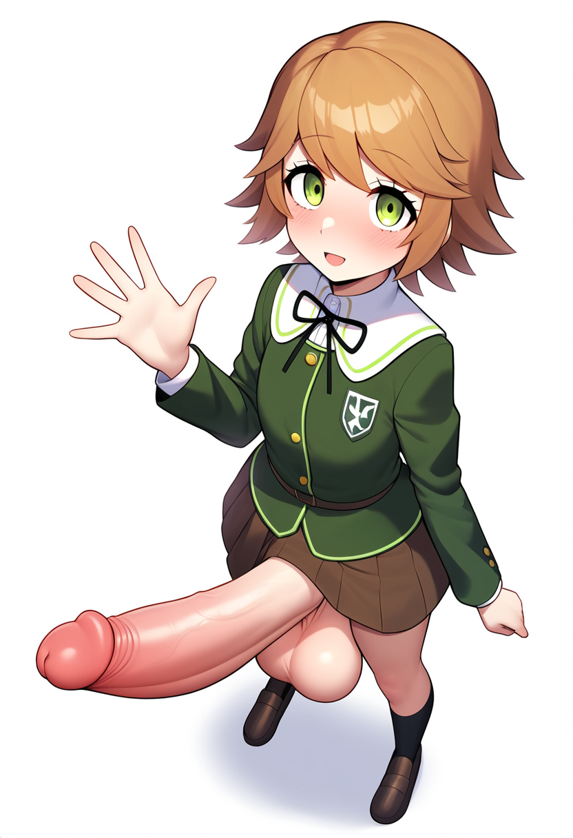 1boy 1femboy ai_generated balls ballsack big_balls big_cock big_dick big_penis black_socks blush blush blushing_at_viewer brown_hair brown_shoes brown_skirt danganronpa danganronpa:_trigger_happy_havoc erect_penis erection femboy fujisaki_chihiro green_eyes green_shirt huge_balls huge_cock huge_cock huge_cock hung_femboy hung_trap large_balls large_cock large_dick large_penis looking_at_viewer looking_up_at_viewer novelai penis penis_out pov simple_background smile smile_at_viewer smiling smiling_at_viewer stable_diffusion uzirunthecity veiny_penis waving waving_at_viewer waving_hand white_background