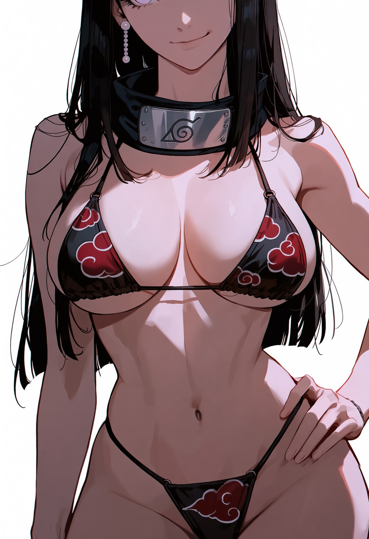 1girls, ai generated, akatsuki (naruto), female, female only, hyuuga hinata, long hair, naruto, naruto (series), naruto shippuden, solo, solo female, tagme