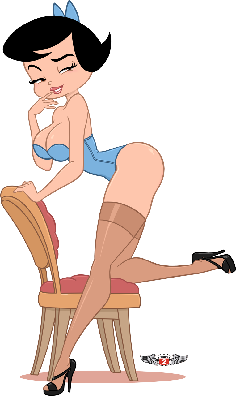 alex_hiro alpha_channel ass betty_rubble big_ass black_eyes black_hair breasts chair cleavage corset curvy female female_only finger_to_mouth footwear for_sticker_use full_body hairbow half-closed_eyes hanna-barbera high_heels highres human large_breasts lipstick looking_back milf phillipthe2 pinup png posing short_hair side_view signature smile solo sticker_template the_flintstones thighhighs transparent_background transparent_png