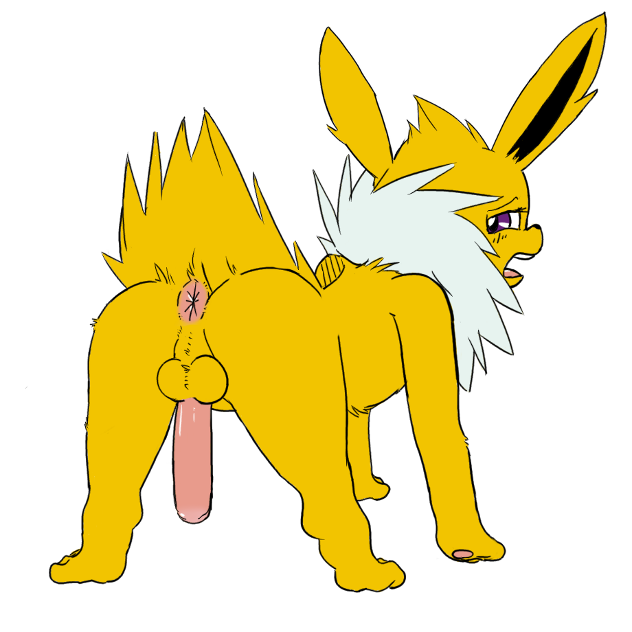 anus eeveelution feral jolteon male nintendo penis pokemon pokemon_(species) rubisdrake video_games white_background