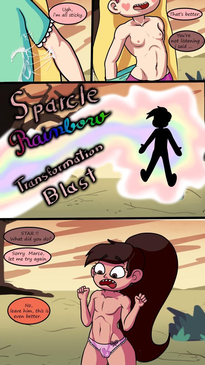 1boy, 1girls, androgynous, balls, balls in panties, big penis, breasts, canon crossdressing, comic, crossdressing, dark skin, dark-skinned femboy, dark-skinned male, dark-skinned sissy, dark-skinned twink, dialogue, disney, female, femboy, feminization, futa on female, futa on male, futa with female, futaloliisbest, futanari, hekapoo, intersex, male, marco diaz, penis, penis in panties, princess marco, small breasts, star butterfly, star vs the forces of evil, trap