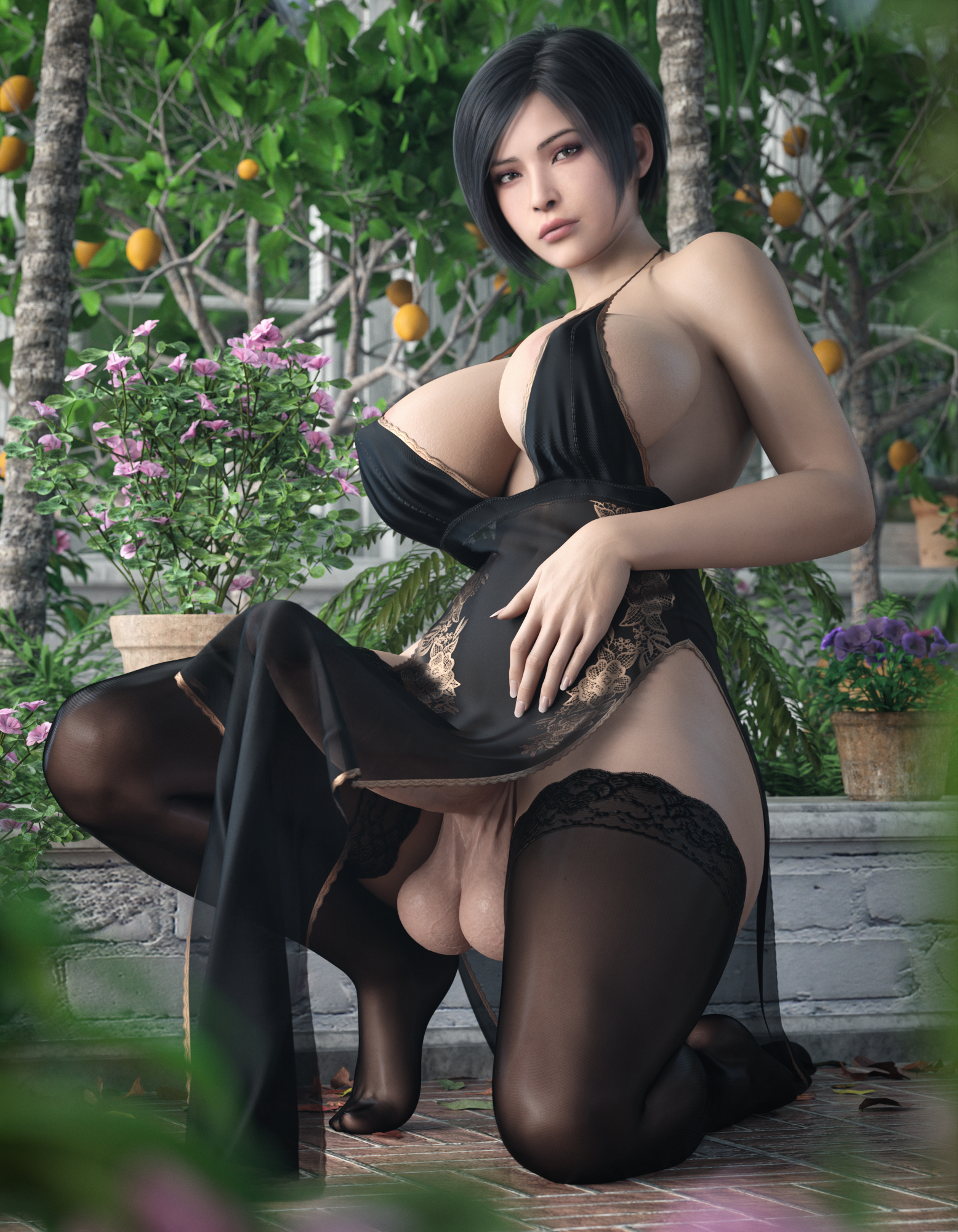 1futa, 3d, ada wong, ada wong (adriana), balls, big balls, big breasts, big penis, breasts, capcom, casual erection, casual exposure, casual nudity, dress, erect penis, erection, erection under clothes, futa only, futanari, ineffective clothing, intersex, penis, penis under clothes, resident evil, resident evil 2, resident evil 2 remake, solo, stevencarson