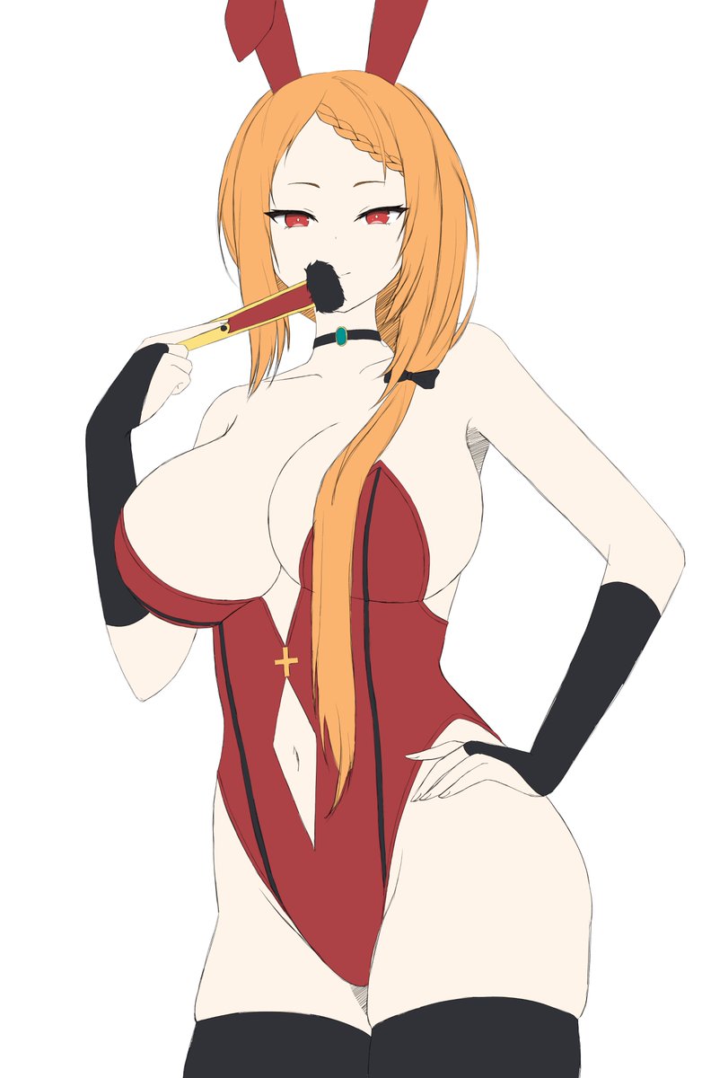 big breasts, breasts, busty female, curvy female, female, hourglass figure, looking at viewer, nitsuhen, orange hair, priscilla barielle, re:zero kara hajimeru isekai seikatsu, red hair, seductive look, seductive smile, solo, solo female, thick thighs, voluptuous female, wide hips