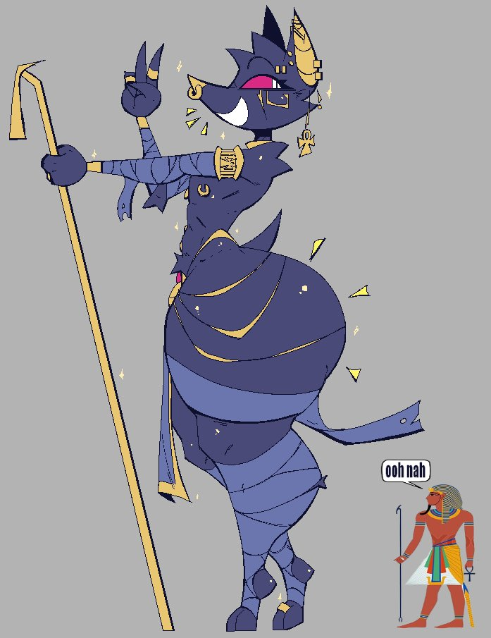 anubis ass bandages femboy furry furry_only huge_ass piercings purple_body tagme xexeezy