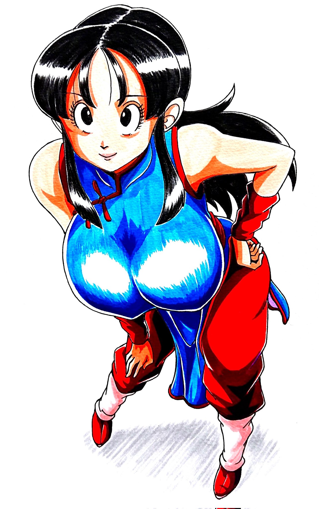 1girls 2d area5169458561 big_breasts breasts chichi chichi_(dragon_ball) dragon_ball dragon_ball_z female full_color fully_clothed large_breasts no_penetration no_sex solo solo_female