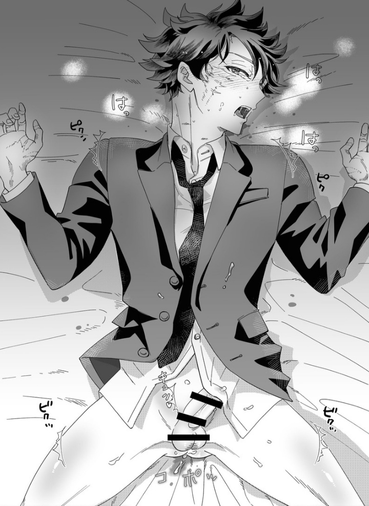 black_and_white crying izuku_midoriya male_only manga my_hero_academia overstimulation post-timeskip scar_on_face scars scars_on_hand suit suit_and_tie