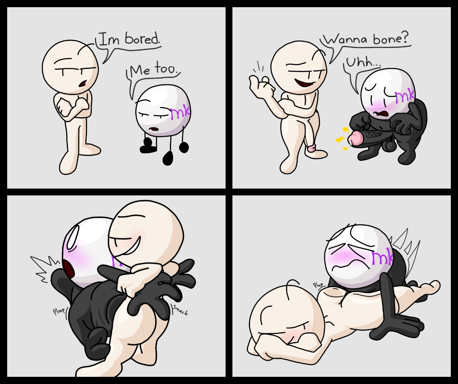 2boys, 2d, anal, anal penetration, anal sex, ass, bending down, bending over, big ass, big ass (male), big dick, blush, blushing, blushing male, bored, bored expression, bulge, circle head, color, colored, comic, dick, english, english text, erection, fellow (thatboringfellow), full comic, gay, gay anal, gay male, gay sex, grabbing arm, grabbing arms, human, human male, human penetrated, human penetrating, human penetrating object, interspecies, interspecies yaoi, loss, lying, lying down, male, male only, male penetrated, male penetrating, male penetrating male, male/male, marklimarko, mk ball (marklimarko), object penetrating, object shows, objectophilia, objectum, oc, onomatopoeia, penetration, penis, plap, plapping, plapping ass, precum, ready for sex, ready to fuck, sex, snap, snapping fingers, speech bubble, speech bubbles, talking, talking to partner, text, thatboringfellow, thick thighs, thighs, toony, toony face, twitter link, yaoi