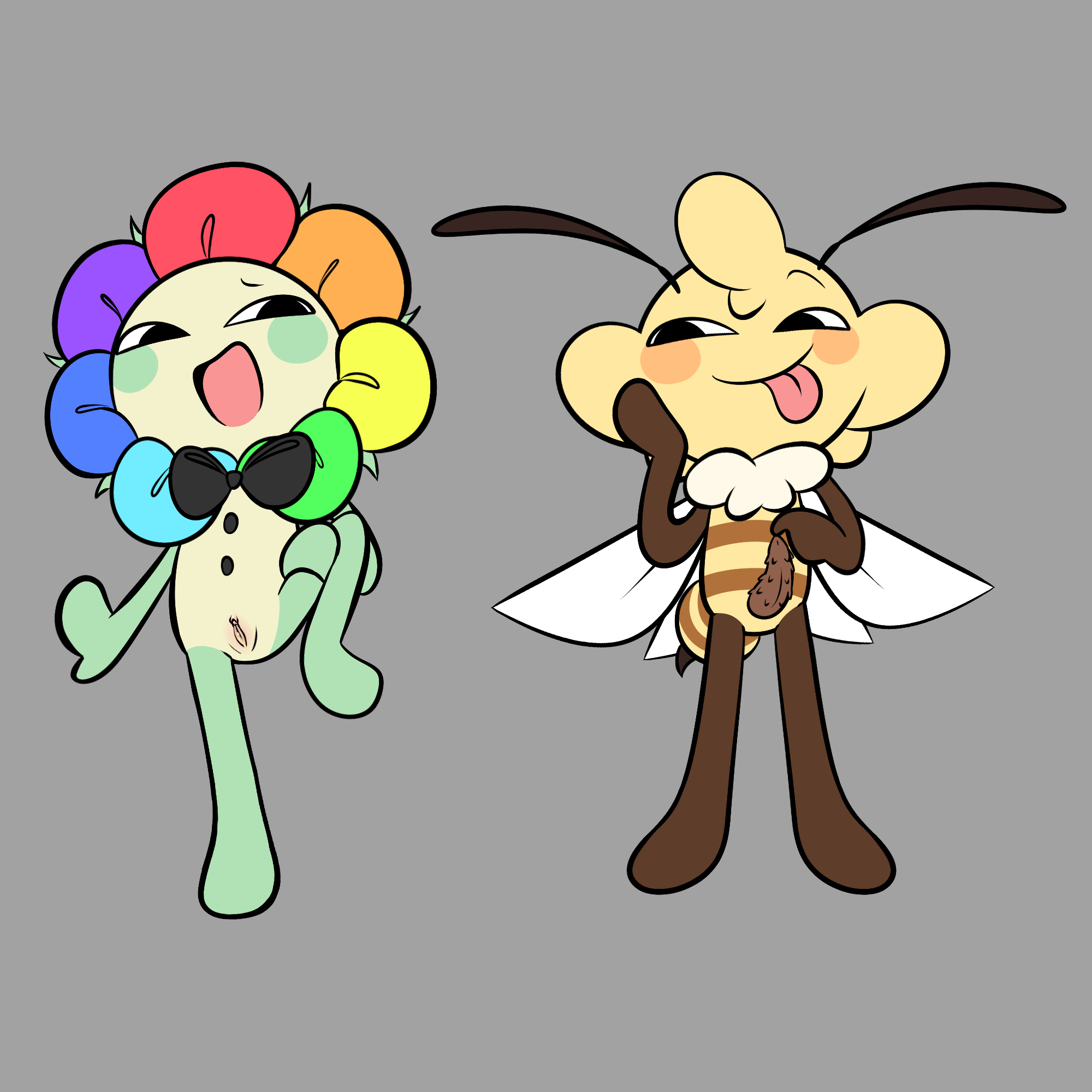 bee, beez, beez (hikorikimo), cock, cuntboy, dandy (dandy's world), dandy's world, dandys world oc, flower, insects, intersex, male, morikusan, oc, penis, sharp penis, spiky cock, stinger, toons, wip