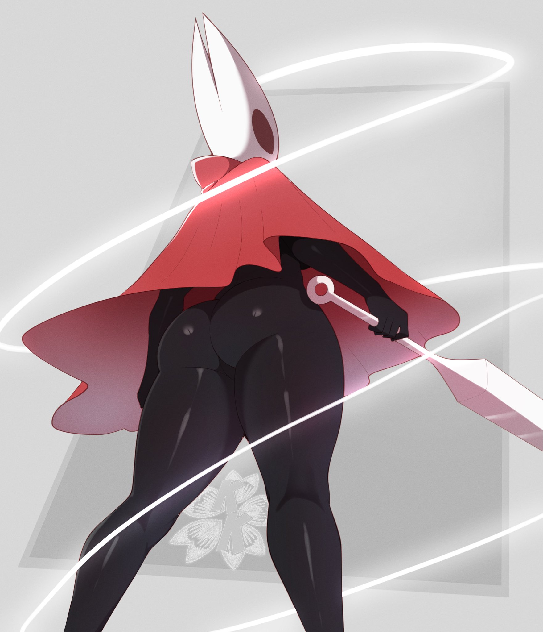 black body, female, female only, hollow knight, hollow knight: silksong, hornet (hollow knight), kokoe, silksong, solo, solo female, sweaty, thick thighs
