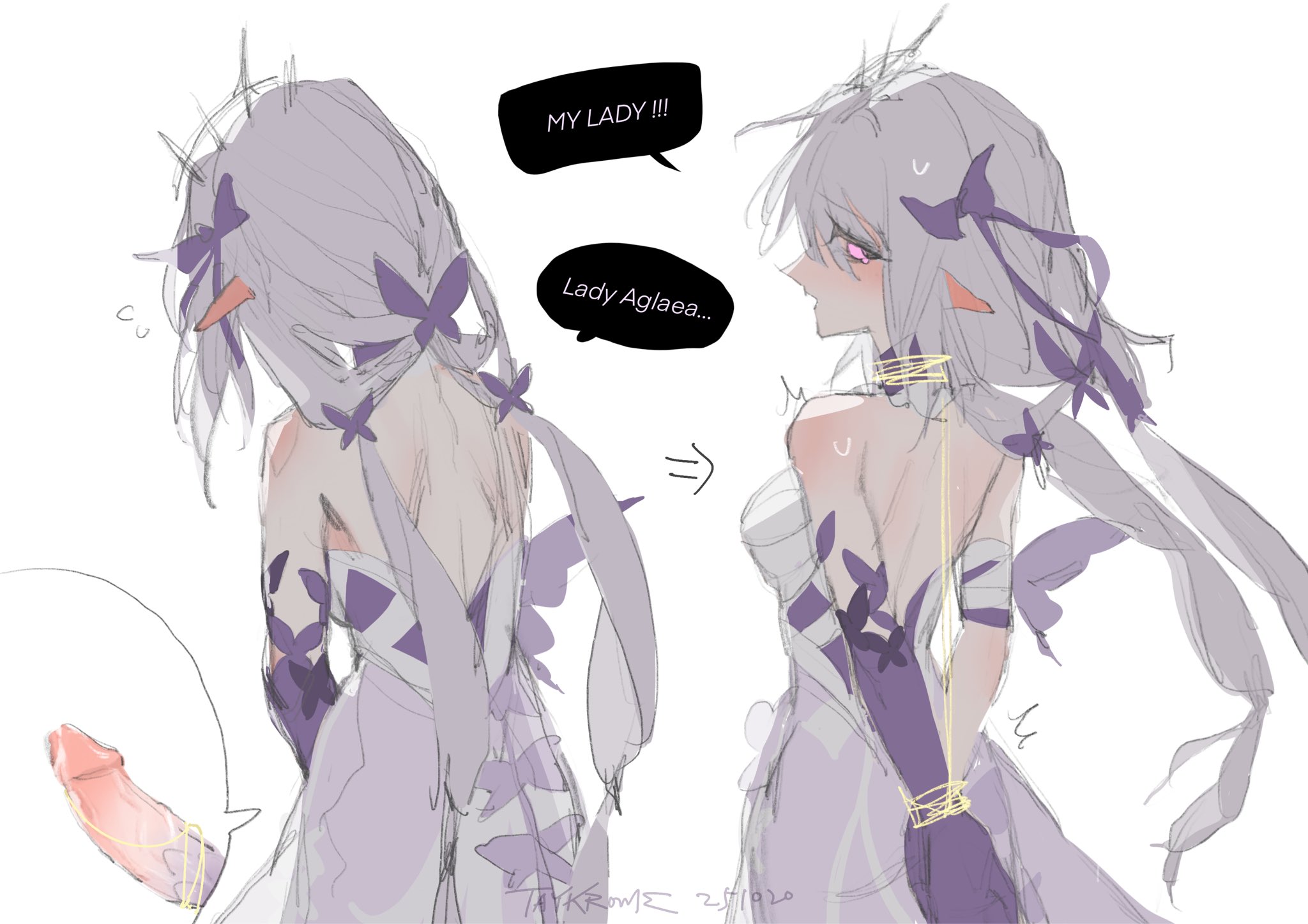 1futa, aglaea (honkai: star rail), blush, castorice (honkai: star rail), caught, caught in the act, caught masturbating, caught off guard, clothed, clothes, clothing, dickgirl, futa on female, futanari, honkai (series), honkai: star rail, hoyoverse, intersex, masturbating, masturbating futa, older female, solo, solo futa, string, taykrome, tied up, younger female