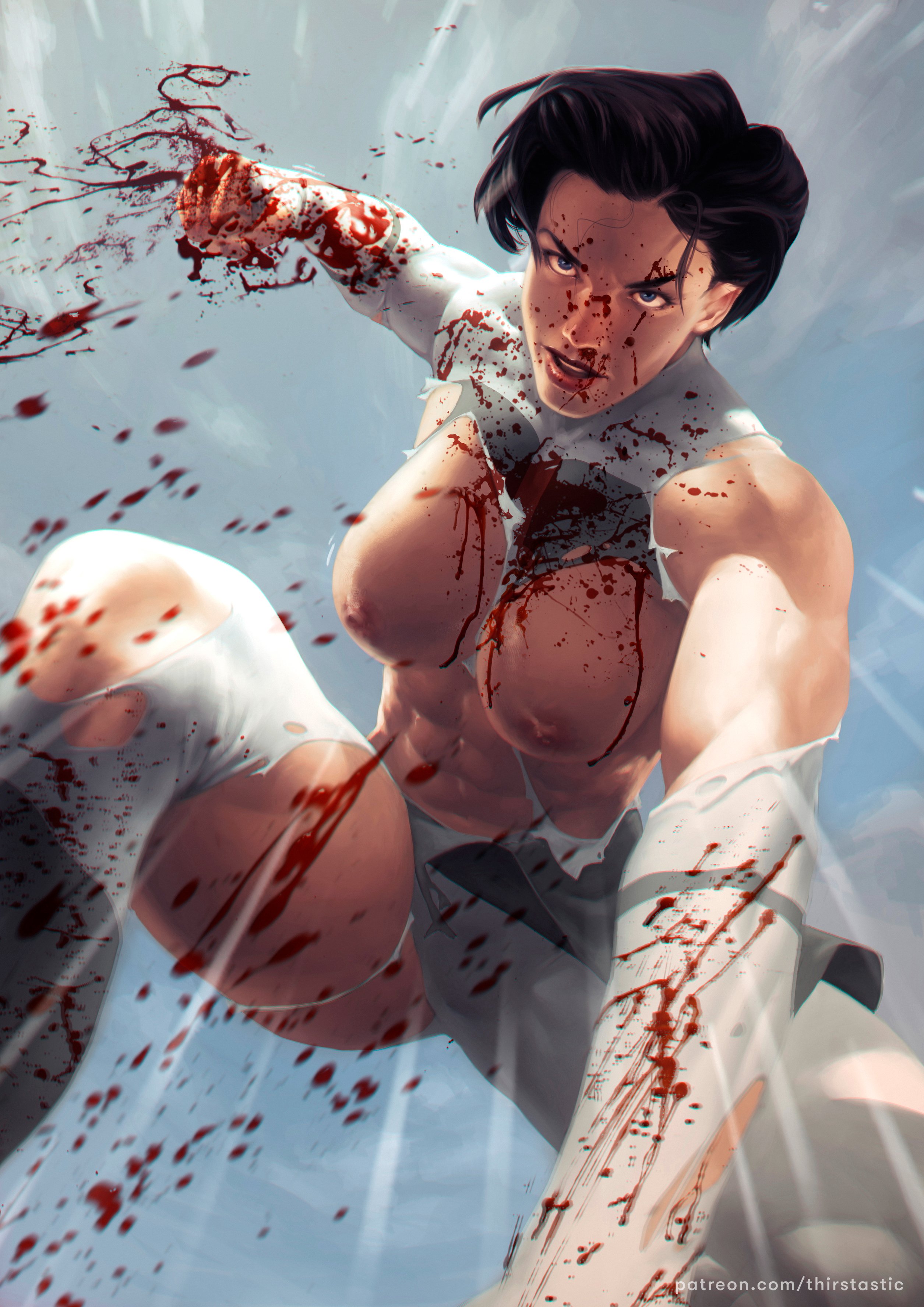 1girls, abs, anissa, areola, areolae, big breasts, blood, breasts, breasts focus, damaged clothes, female, female focus, female only, fight, invincible, invincible (comics), invincible (tv series), muscles, muscular, muscular arms, muscular female, muscular legs, pov, ripped clothing, tagme, thirstastic, viltrumite, viltrumite uniform