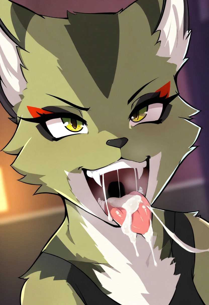 ai_generated anthro carol_tea civitai cum cum_in_mouth feline female female_protagonist flixwizzle33 freedom_planet freedom_planet_2 looking_at_viewer nude nude_female video_games wildcat