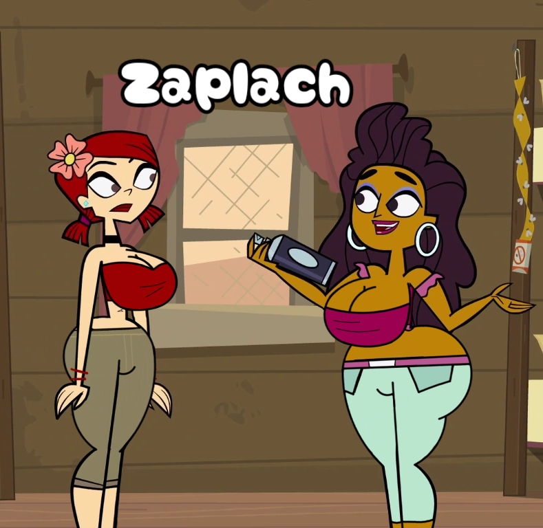 2d 2girls accurate_art_style alternate_breast_size anne_maria_(tdi) big_ass big_breasts cleavage female female_only huge_breasts large_breasts multiple_girls tagme total_drama:_revenge_of_the_island total_drama_(series) zaplach zoey_(tdi)