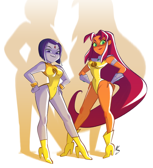 2girls dc dc_comics female female_only incredible_quad lady_legasus multiple_girls raven_(dc) starfire tagme tee teen_titans teen_titans_go