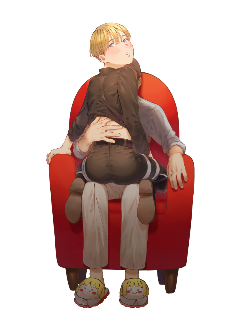 1femboy 2boys :o androgynous androgynous_face armin_arlert ass ass_focus ass_on_crotch bangs_between_eyes bedroom_eyes belt big_ass big_ass_(male) big_butt big_butt_(male) bomhat bubble_ass bubble_butt butt_focus couch cute_male exposed_midriff femboy femboy_on_male fully_clothed grabbing_back grabbing_midriff hand_on_back jean_kirstein lifting_shirt looking_at_viewer midriff presenting_ass presenting_butt presenting_hindquarters seductive seductive_body seductive_eyes seductive_gaze seductive_look seductive_mouth simple_background sitting_on_chair sitting_on_couch sitting_on_lap sitting_on_person slippers straddle straddling suggestive suggestive_look suggestive_pose thigh_strap tight_clothing tight_pants toned_ass toned_back toned_body toned_butt toned_legs toned_male twink waist wide_hips yaoi