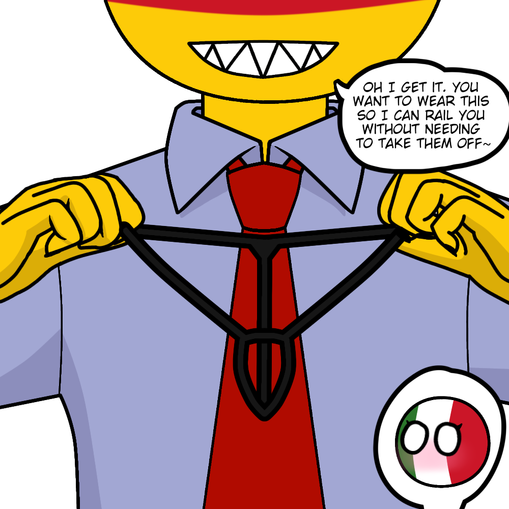 blush countryhumans countryhumans_girl crotchless_panties crotchless_thong dirty_talk germany_(countryhumans) holding_panties italy_(countryhumans) sharp_teeth smile thong