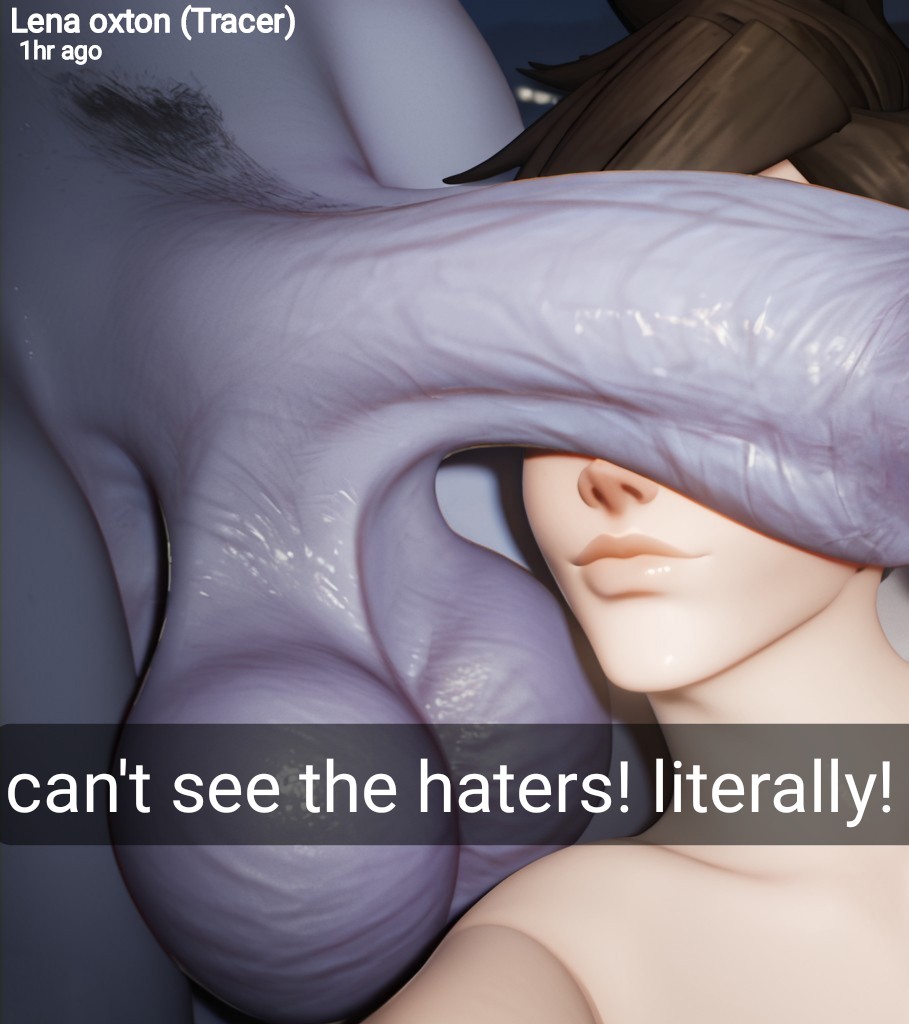 3d, ai generated, cant see the haters, futanari, intersex, overwatch, snapchat, tracer, widowmaker